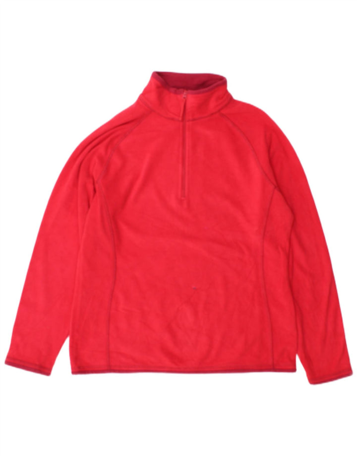Damski sweter polarowy Mountain Warehouse z zamkiem błyskawicznym, UK 14, duży, czerwony poliester