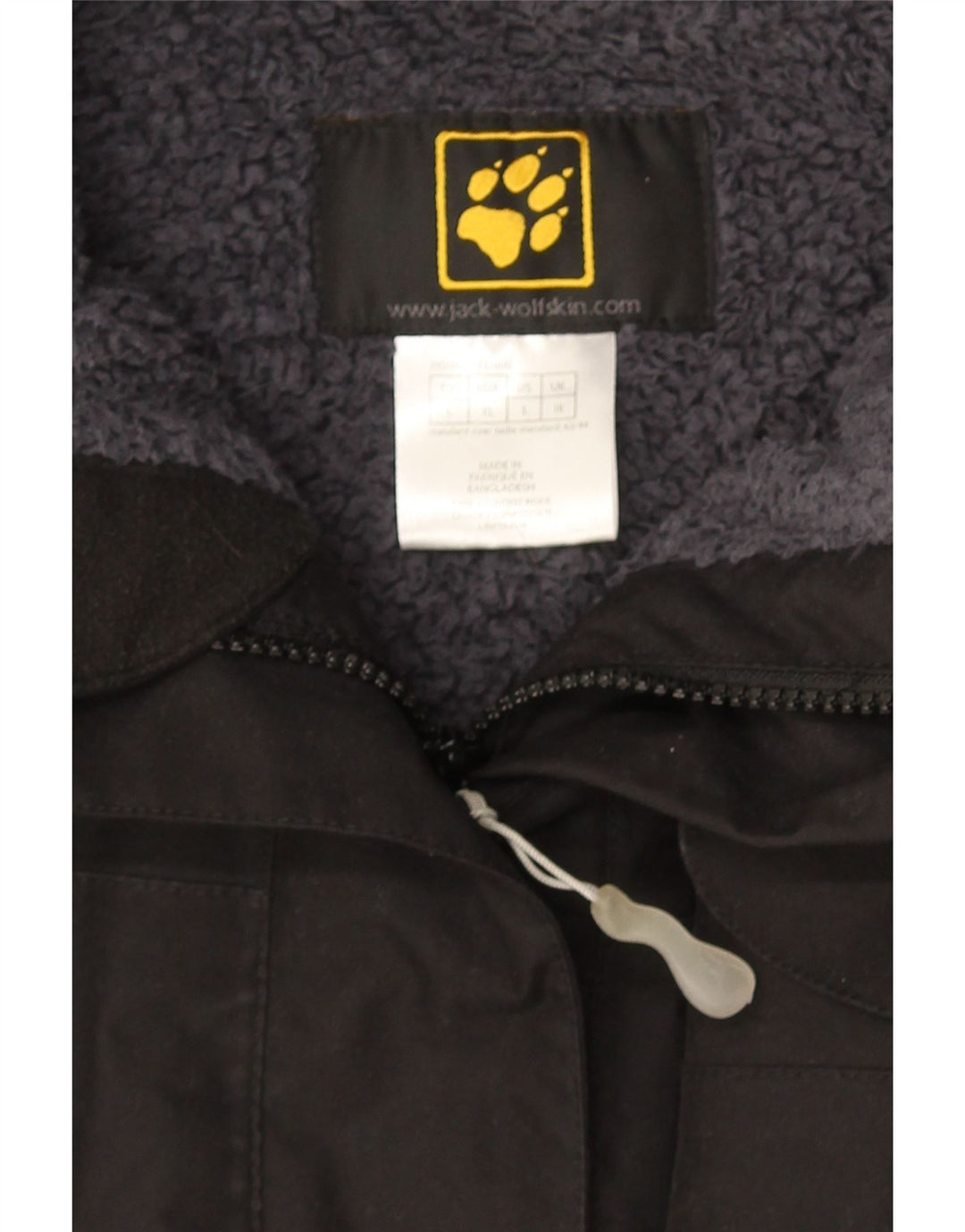 Damski płaszcz wiatrówkowy Jack Wolfskin z kapturem UK 16, duży, czarny poliester