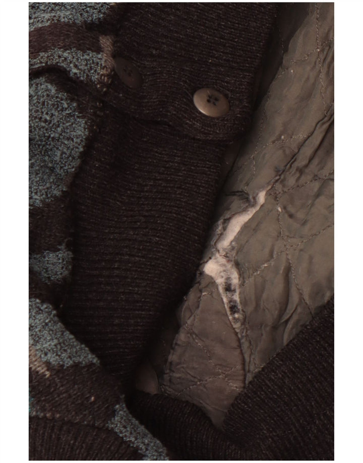 Męska kurtka bomber w stylu vintage UK 42 XL Wielobarwna geometryczna wełna alpaki