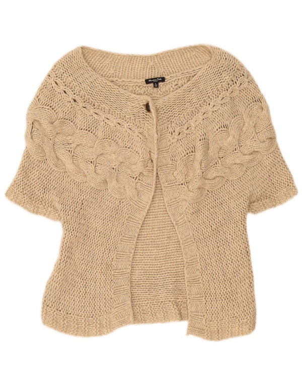 Damski sweter rozpinany Massimo Dutti z krótkim rękawem UK 14, duży beż