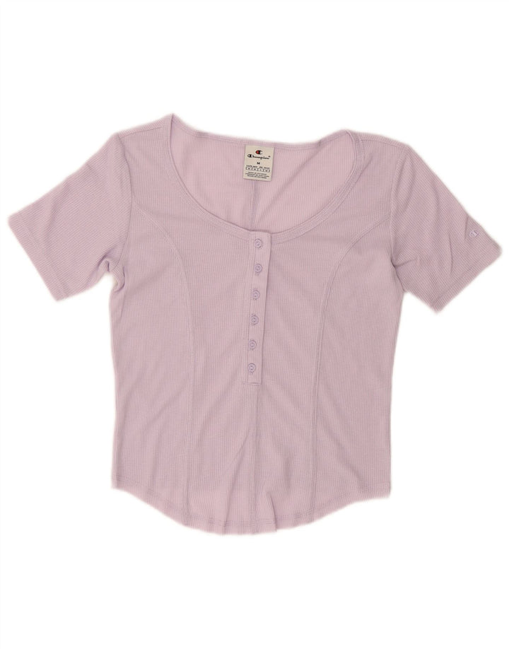 CHAMPION Womens Crop T-Shirt Top UK 14 Medium Purple