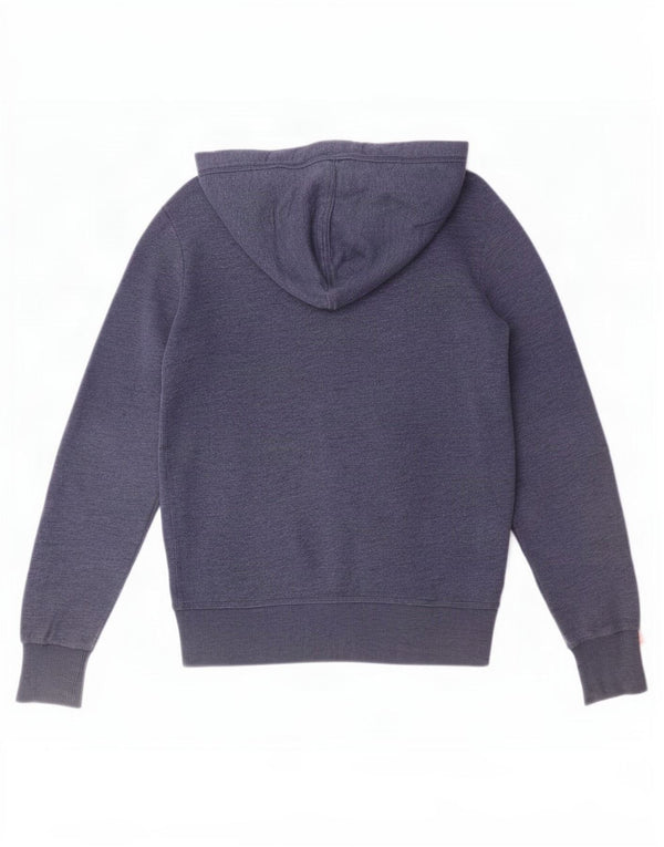 Męski sweter z kapturem i zamkiem błyskawicznym Superdry, mały, niebieski, bawełniany