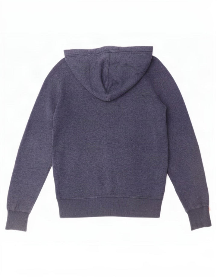 Męski sweter z kapturem i zamkiem błyskawicznym Superdry, mały, niebieski, bawełniany