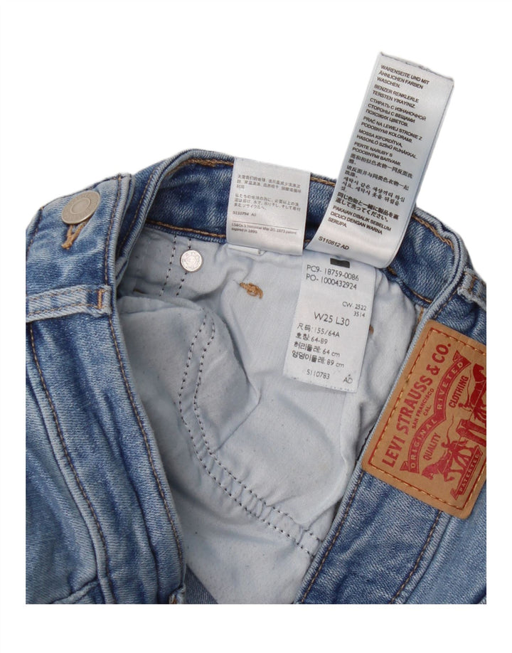 Damskie dżinsy Levi's 725 z wysokim stanem Bootcut W25 L30 Niebieska bawełna