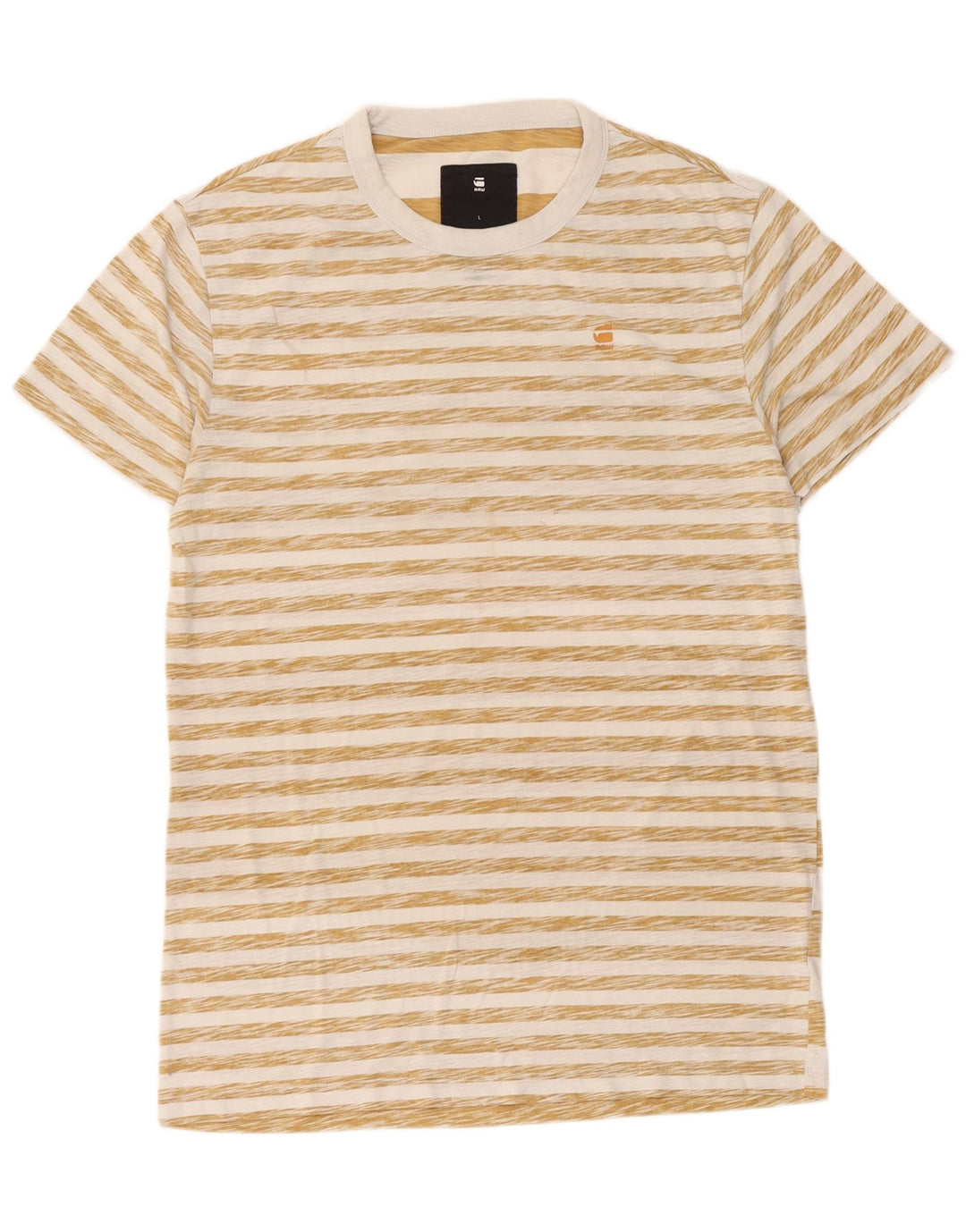 T-shirt męski G-Star, duży, beżowy, bawełniany w paski