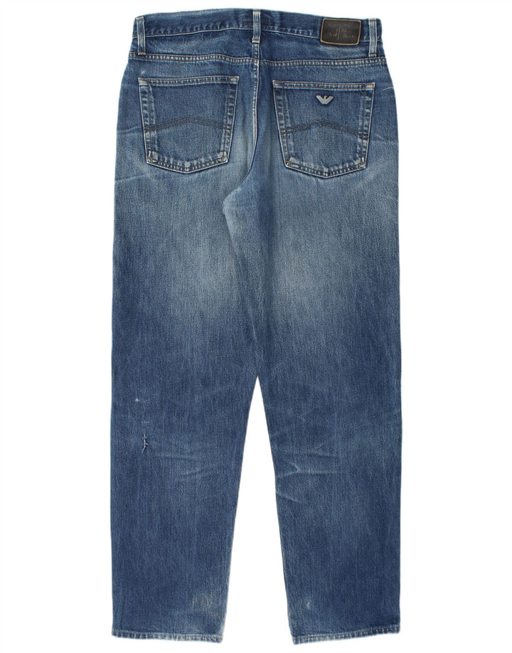 ARMANI JEANS Męskie zwężane jeansy W36 L32 Niebieskie bawełniane