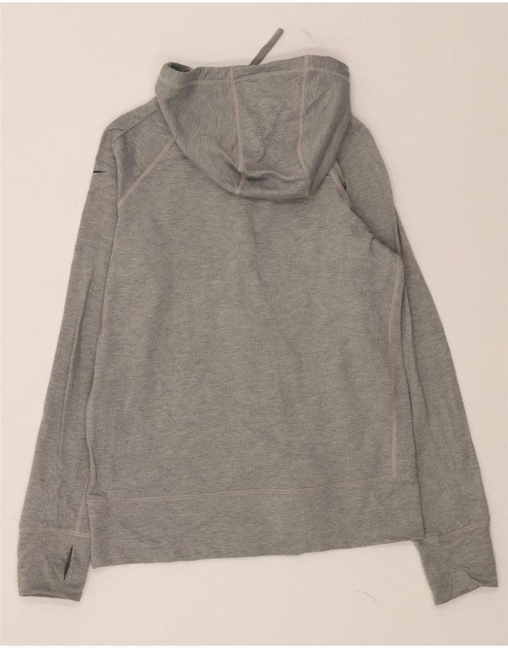 NIKE Womens Dri Fit Zip Hoodie Sweater UK 16 Large Grey Polyester Vintage Nike and Second-Hand Nike from Messina Hembry 