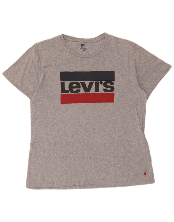 Męska koszulka z grafiką Levi's, góra XL, szara, nakrapiana bawełna