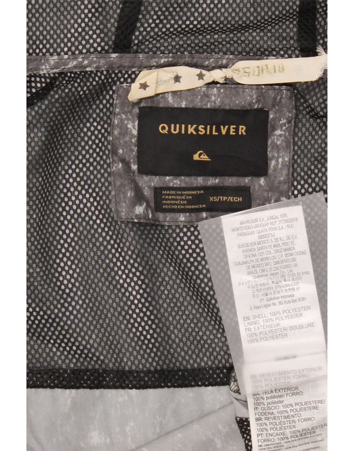 Męska kurtka przeciwdeszczowa z kapturem Quiksilver UK 34 XS Szary, nakrapiany poliester