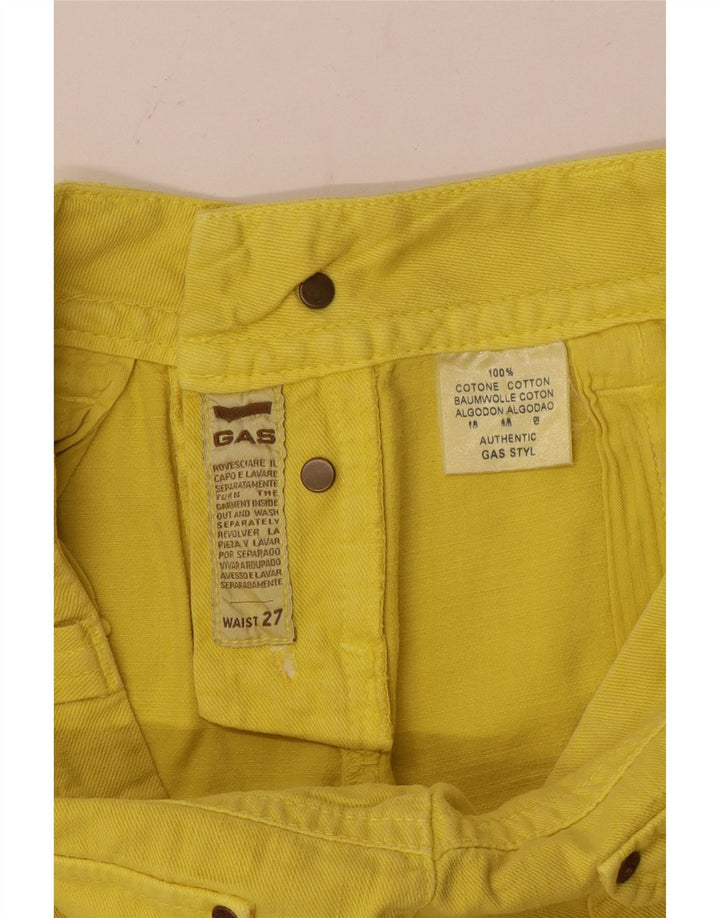 Damskie jeansy Capri Gas W27 L20 Żółte bawełniane