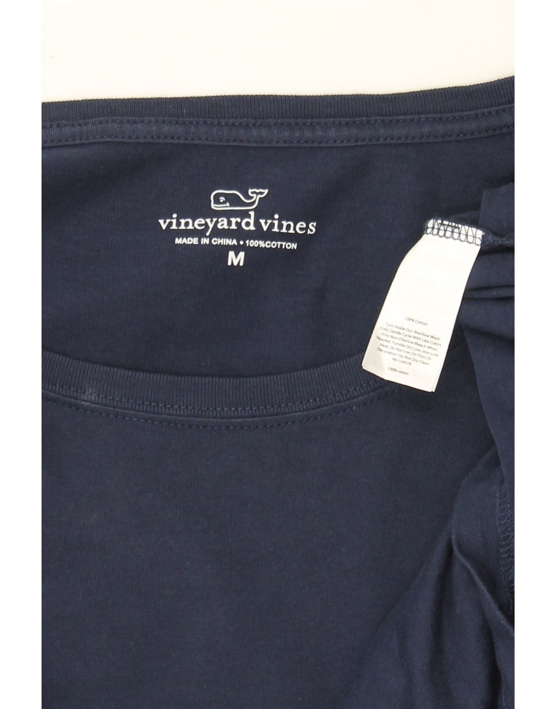 VINEYARD VINES Womens Graphic Top Long Sleeve UK 14 Medium Navy Blue Vintage Vineyard Vines and Second-Hand Vineyard Vines from Messina Hembry 