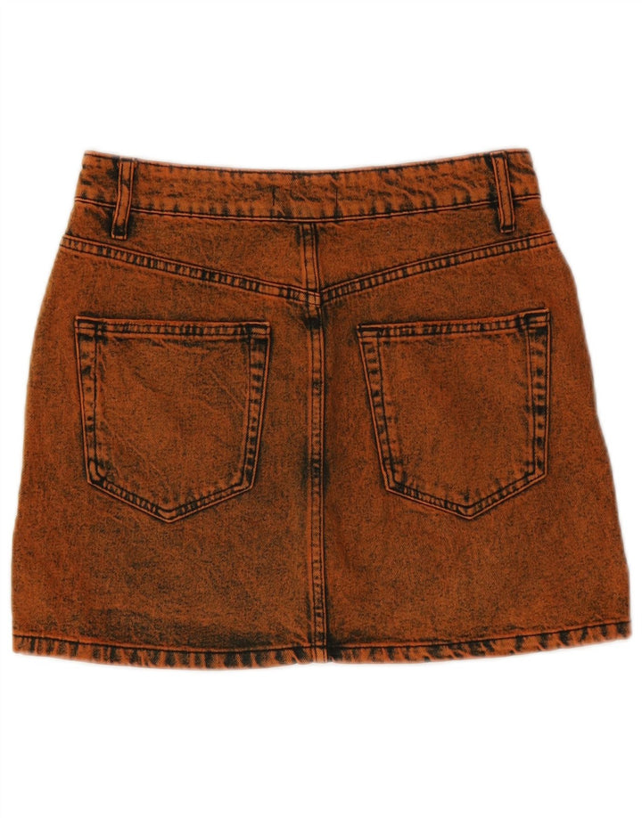 Spódnica mini jeansowa damska Zara, średnia W28, pomarańczowa