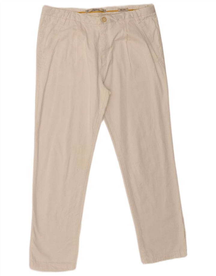Damskie proste spodnie chino Zara EU 40 Medium W30 L28 białe