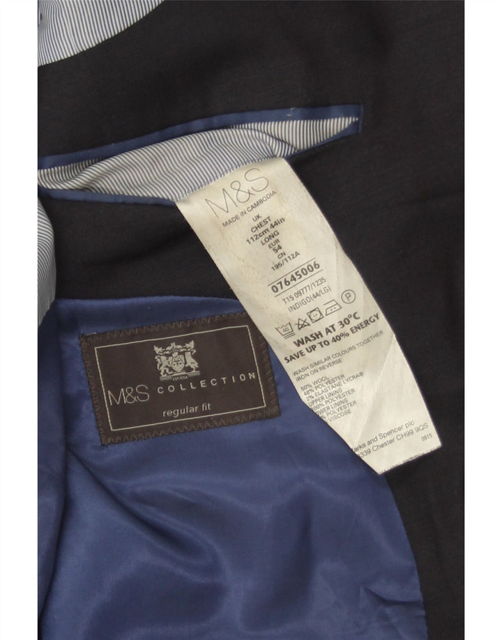 Marks & Spencer Męska marynarka zapinana na 2 guziki o regularnym kroju EU 54 XL, granatowa