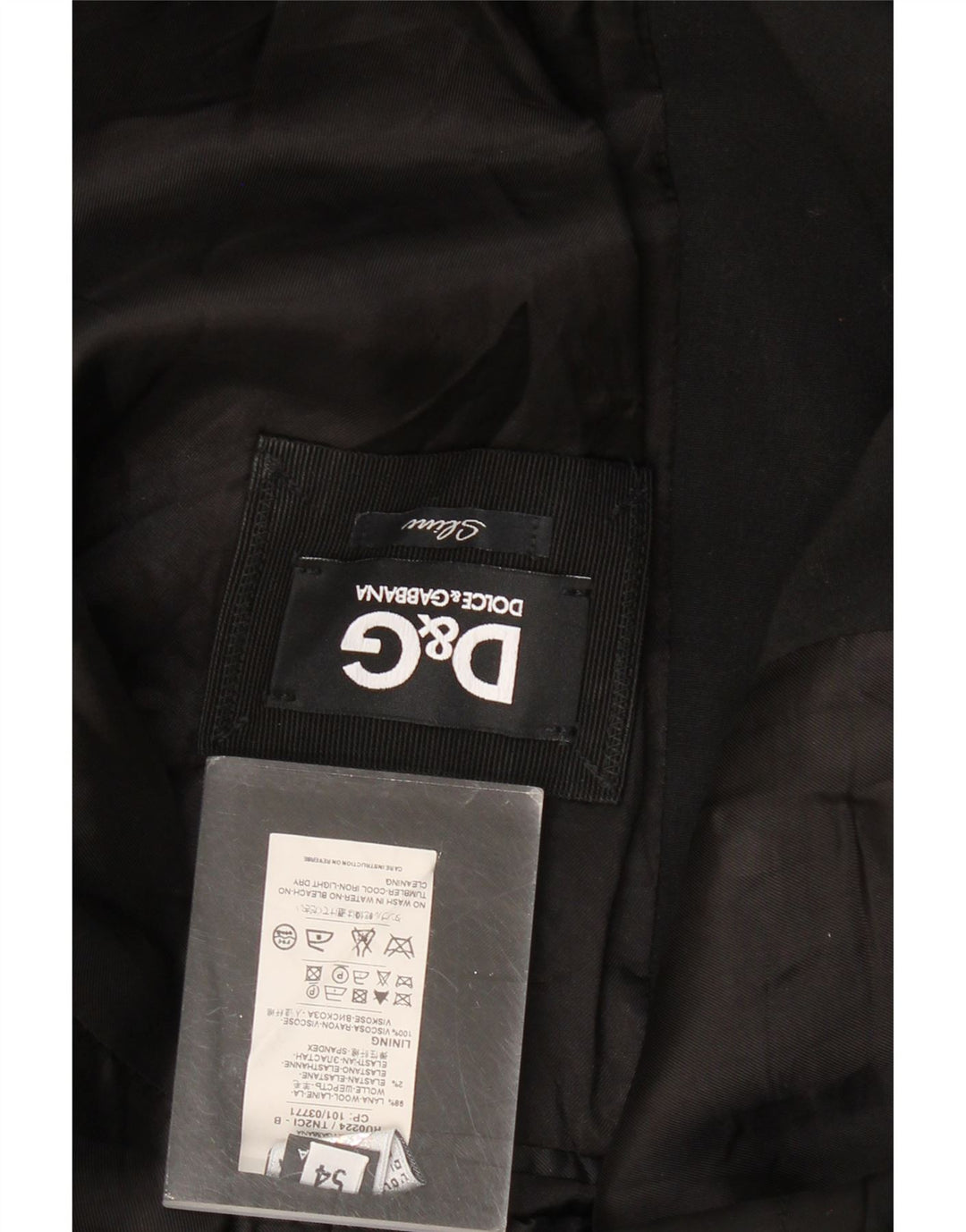 Dolce & Gabbana Męska marynarka slim zapinana na 2 guziki IT 54 2XL Czarna wełna