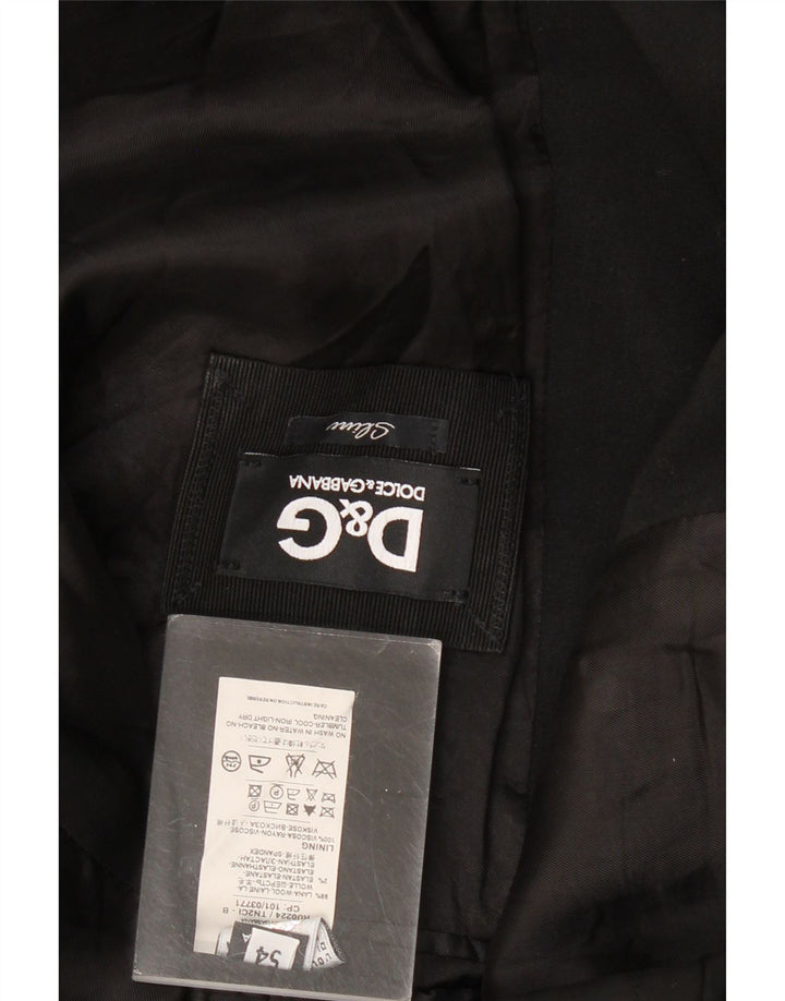 Dolce & Gabbana Męska marynarka slim zapinana na 2 guziki IT 54 2XL Czarna wełna