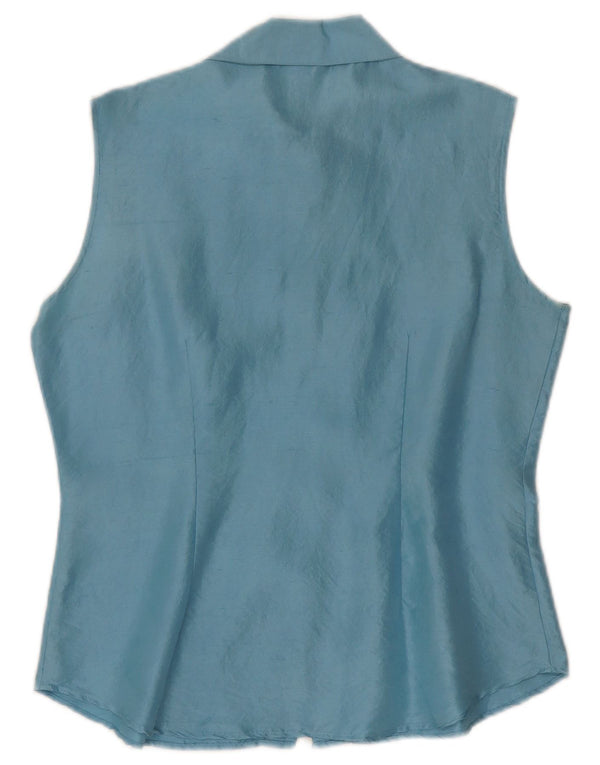 Damska bluzka bez rękawów Project UK 10 Small Blue Silk
