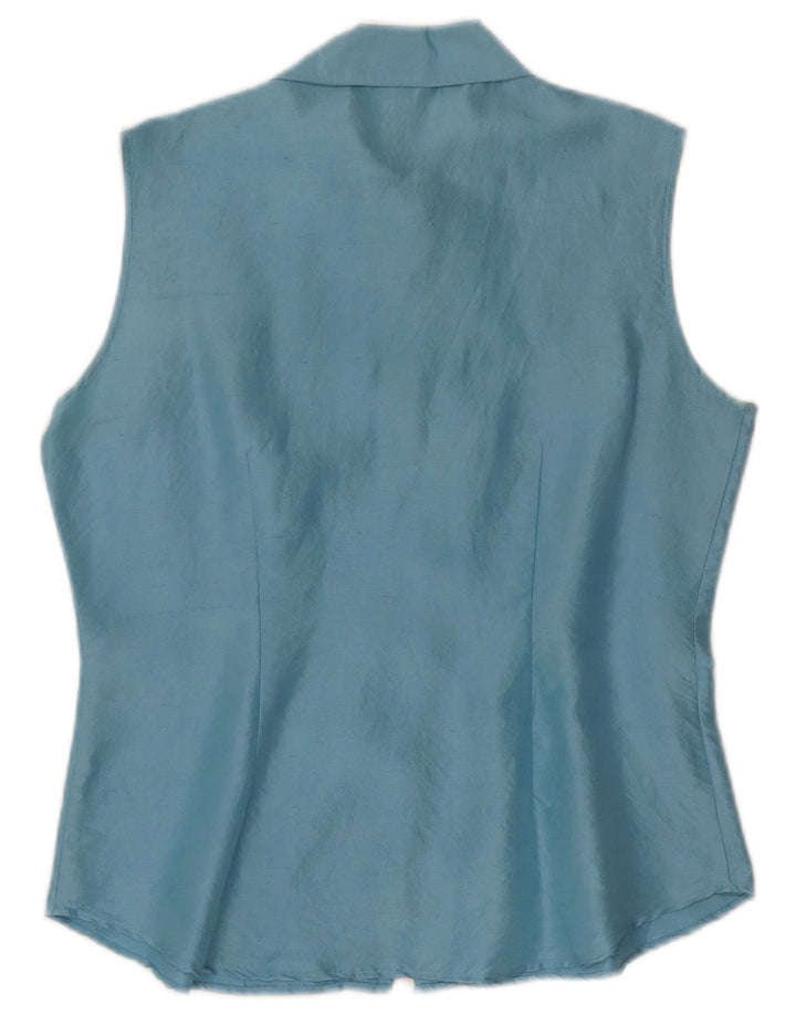 Damska bluzka bez rękawów Project UK 10 Small Blue Silk