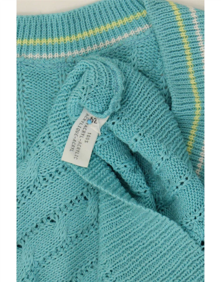 Tank top męski w stylu vintage IT 52, duży, niebieski, poliakryl
