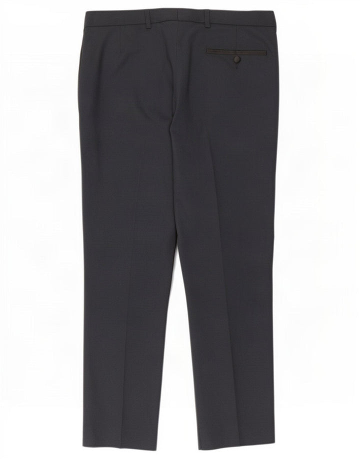 Męskie spodnie casual Marks & Spencer Slim Fit W34 L29 Granatowy poliester