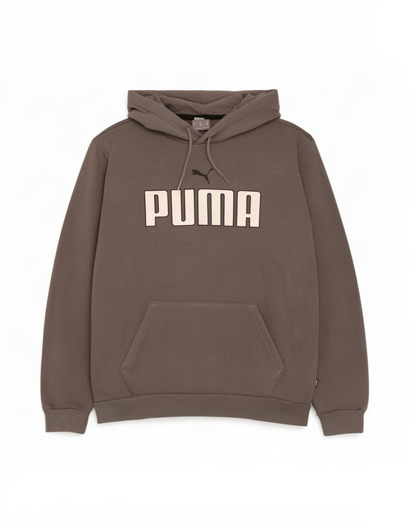 Męski sweter z kapturem Puma z grafiką, średnioszary, bawełniany