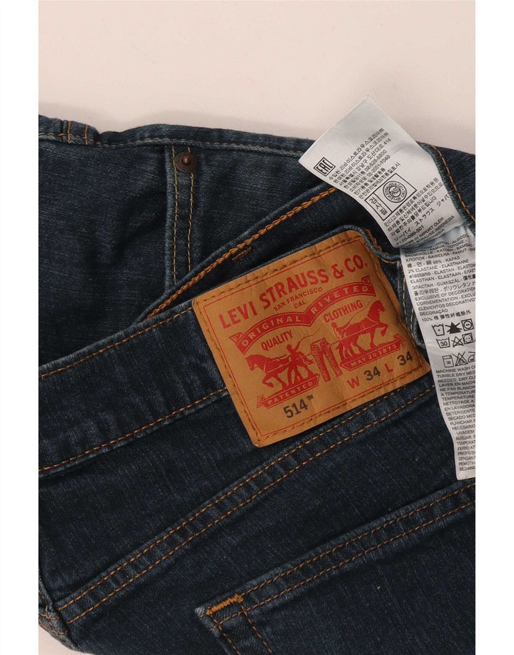 Męskie dżinsy Levi's 514 Straight W34 L34 Granatowa bawełna