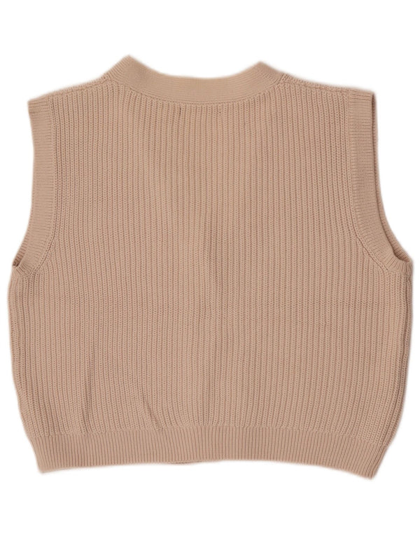Marks & Spencer Damski sweter rozpinany bez rękawów, UK 14, średni beż