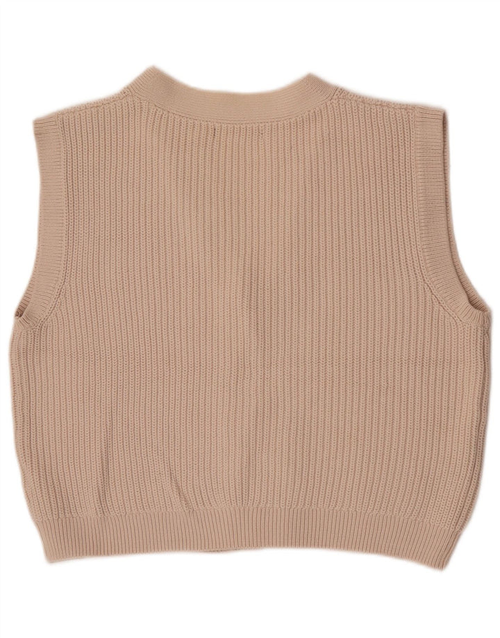 Marks & Spencer Damski sweter rozpinany bez rękawów, UK 14, średni beż