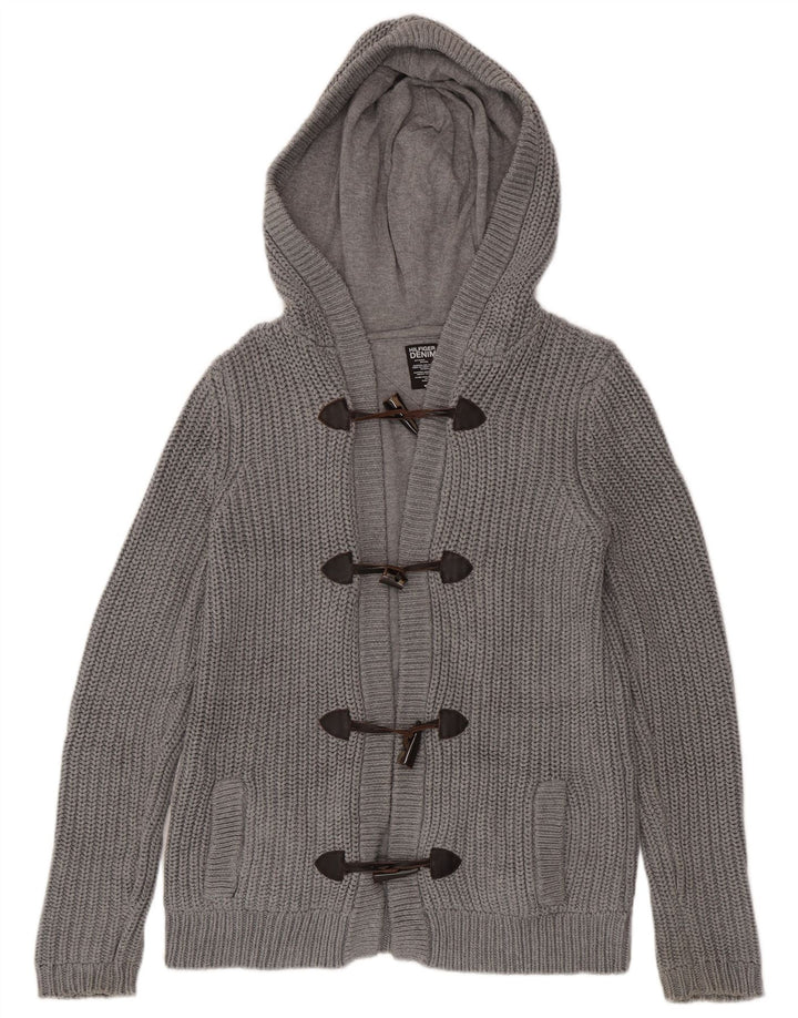 Męski sweter rozpinany Tommy Hilfiger z kapturem, średnioszary, bawełniany