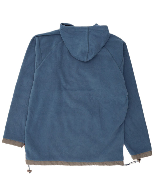 Męski polarowy sweter z kapturem VINTAGE, duży niebieski poliester