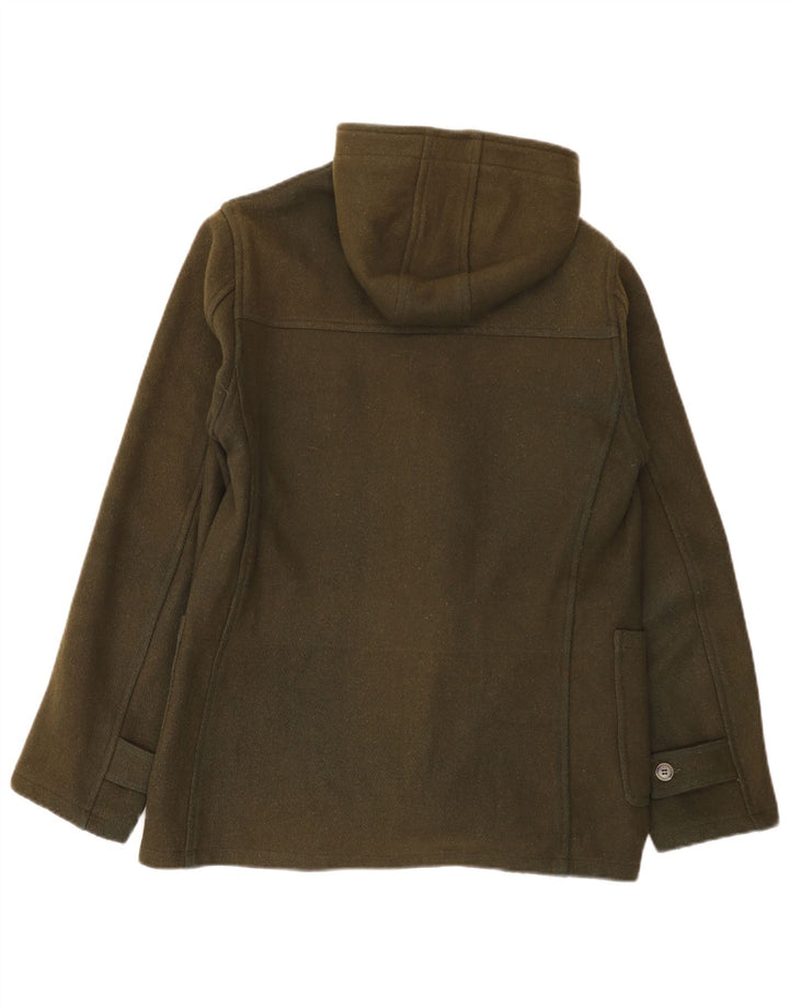 Vintage męska kurtka z kapturem UK 38, średnia wełna khaki