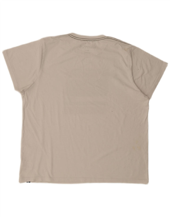 Męska koszulka graficzna WEIRD FISH Top 3XL, biała bawełna