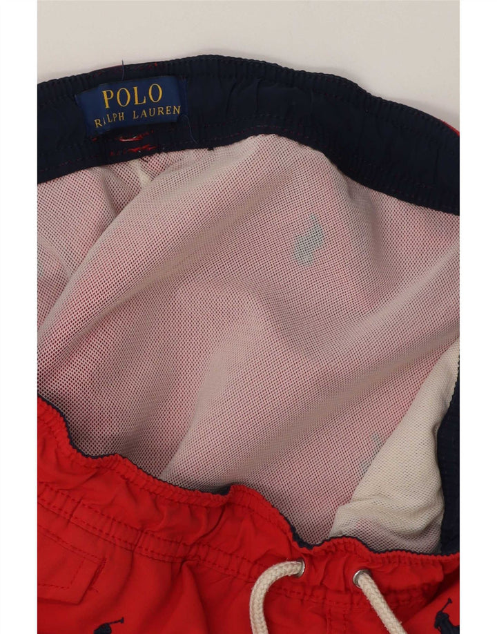 Męskie spodenki kąpielowe Polo Ralph Lauren z grafiką, małe, czerwone, poliestrowe