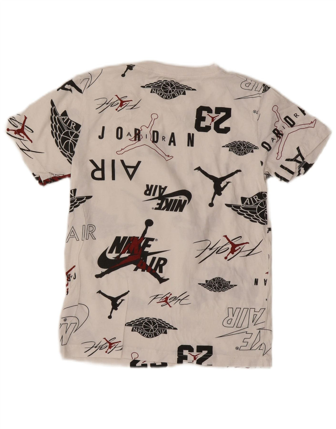 Chłopięcy T-shirt z grafiką Jordan, 10-11 lat, średnia biała bawełna