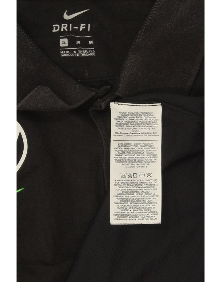 Męska koszulka polo z grafiką Nike XL, czarna, bawełniana