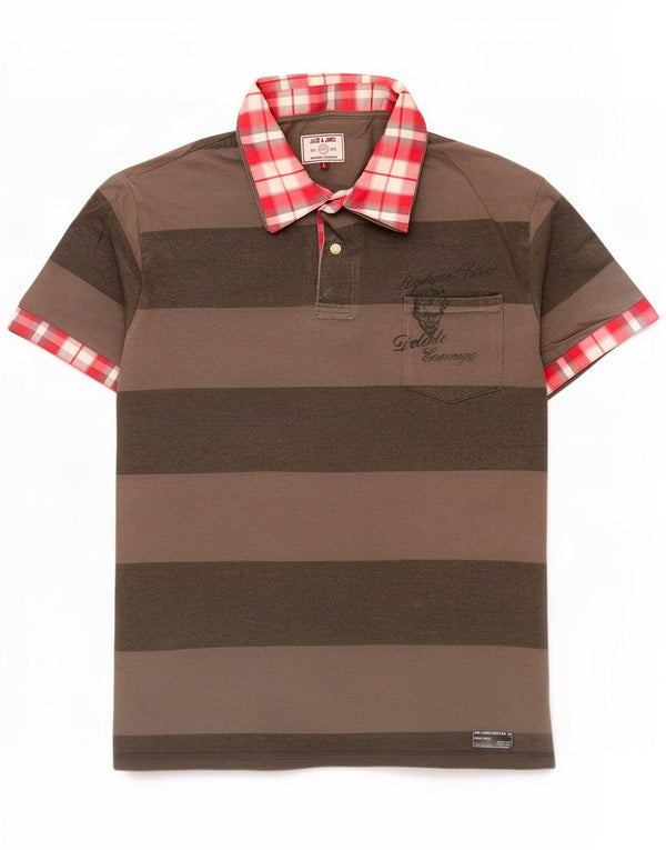 Męska koszulka polo do rugby Jack & Jones w duże szare paski