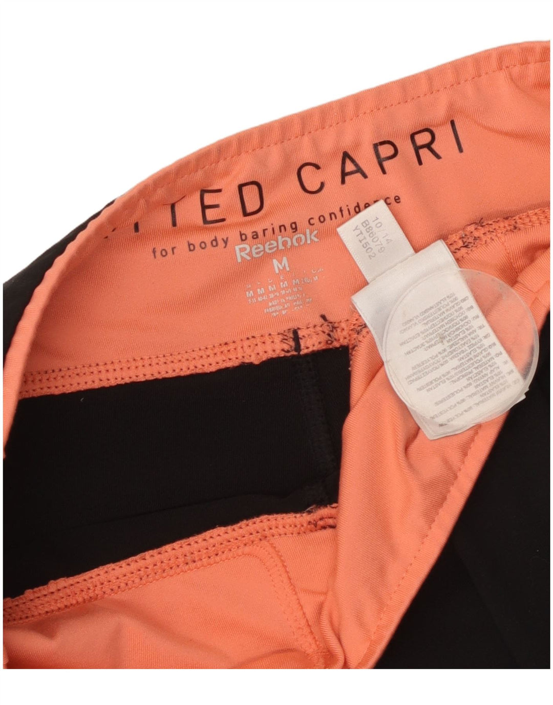 Damskie dopasowane legginsy Reebok Capri UK 14, średni czarny poliester