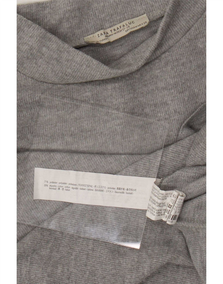 Damski T-shirt Zara Trafaluc Crop Top UK 14, średni szary poliester