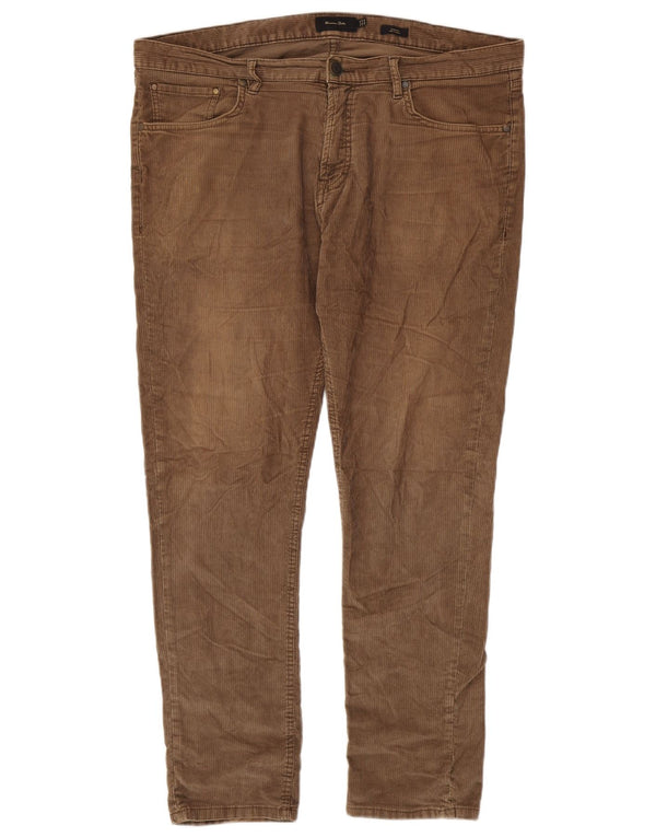 Męskie spodnie sztruksowe Massimo Dutti Slim Fit EU 46 XL W36 L30 Brązowe