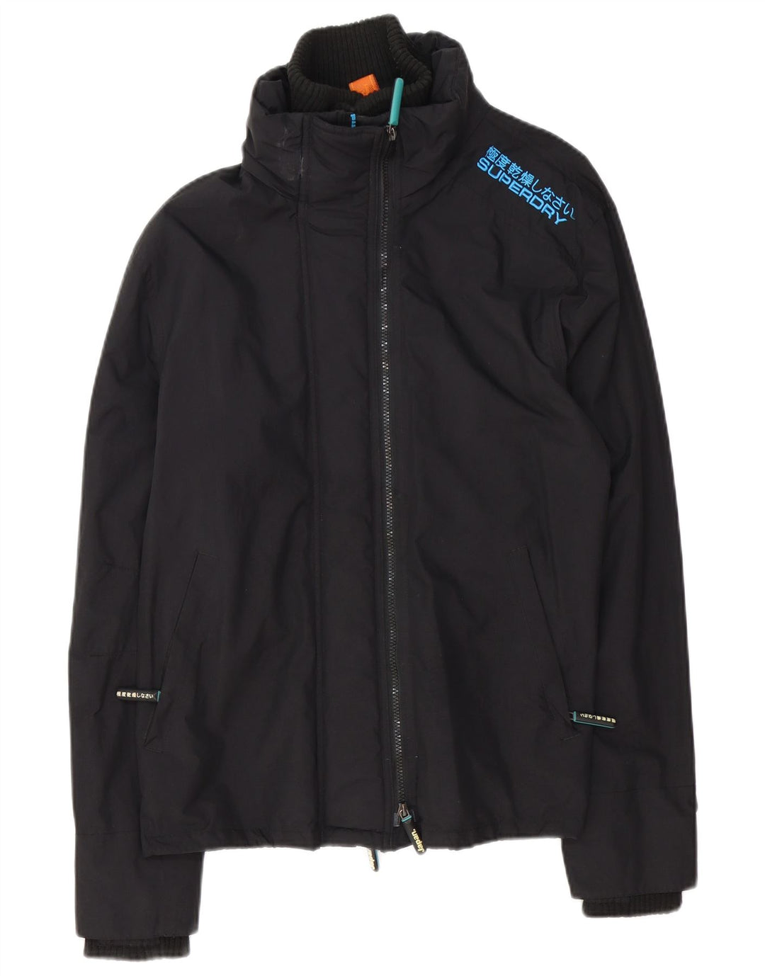 Męska kurtka wiatrówka Superdry The Windcheater UK 40, duża, czarna nylonowa
