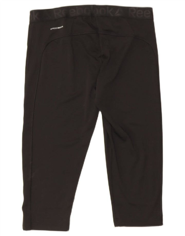Damskie legginsy Reebok Capri UK 16/18, duże, czarne, poliestrowe