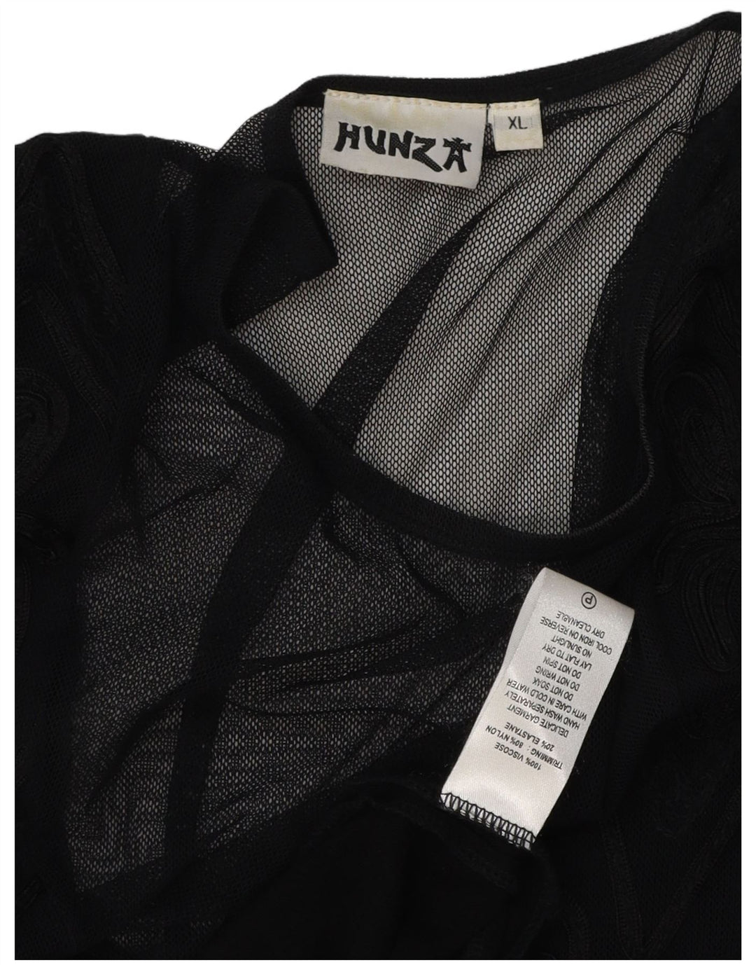 HUNZA damska sukienka maxi bez rękawów UK 18 XL czarna wiskoza Paisley