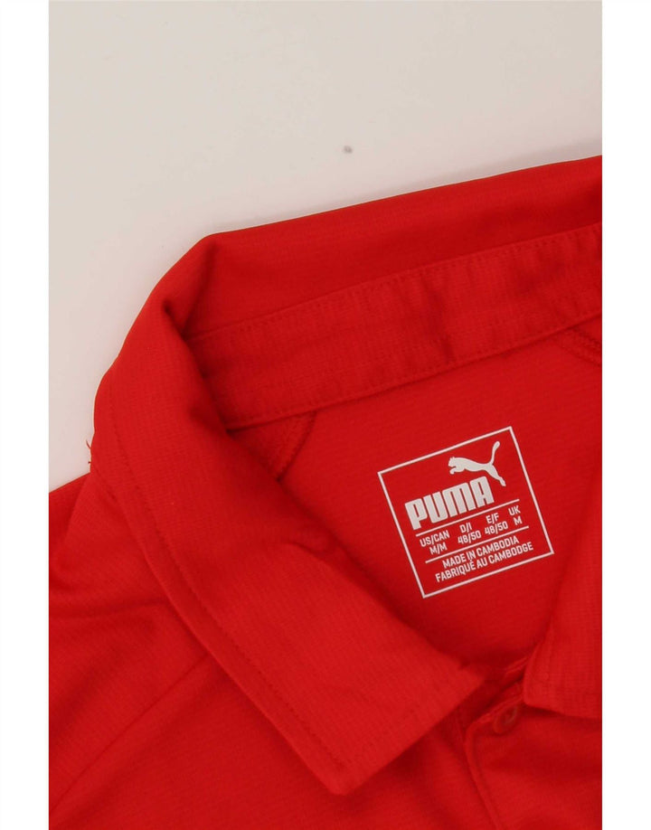 Męska graficzna koszulka polo Puma w kolorze średnio czerwonym