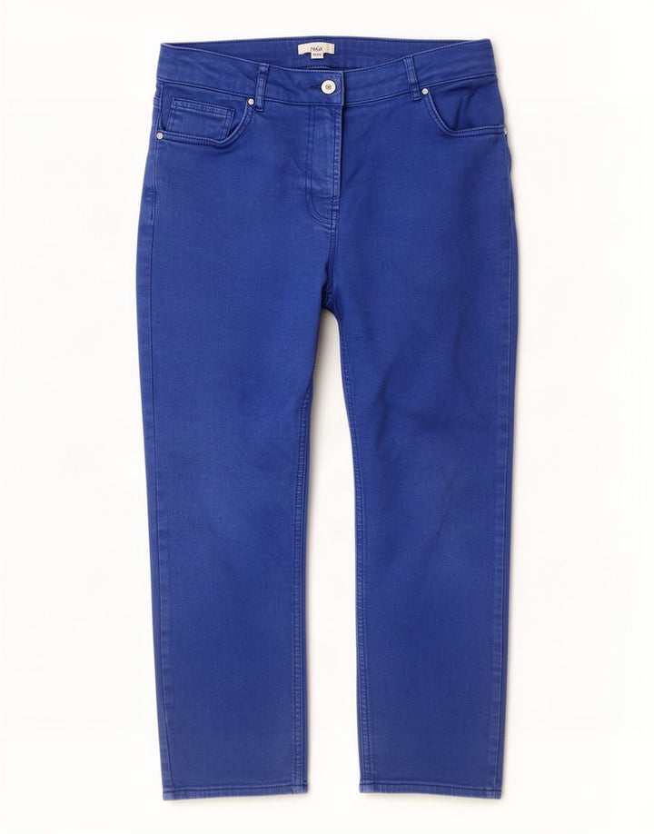 Damskie jeansy M&Co Cropped UK 14 Large W34 L24 Niebieskie