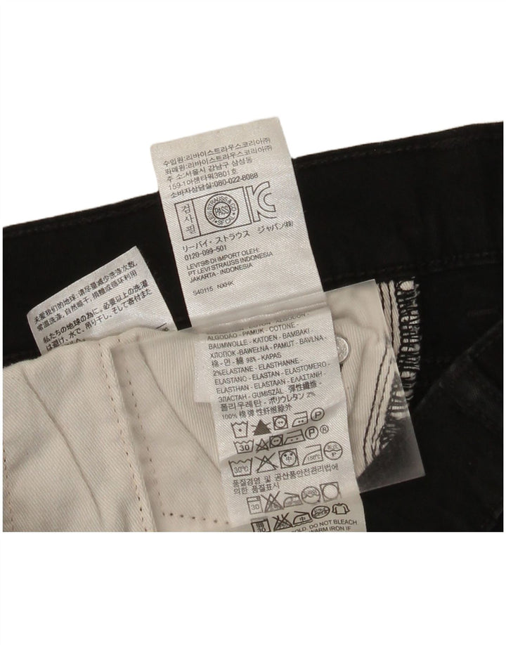 Damskie jeansy Levi's 513 Slim Straight W30 L32 Czarna bawełna