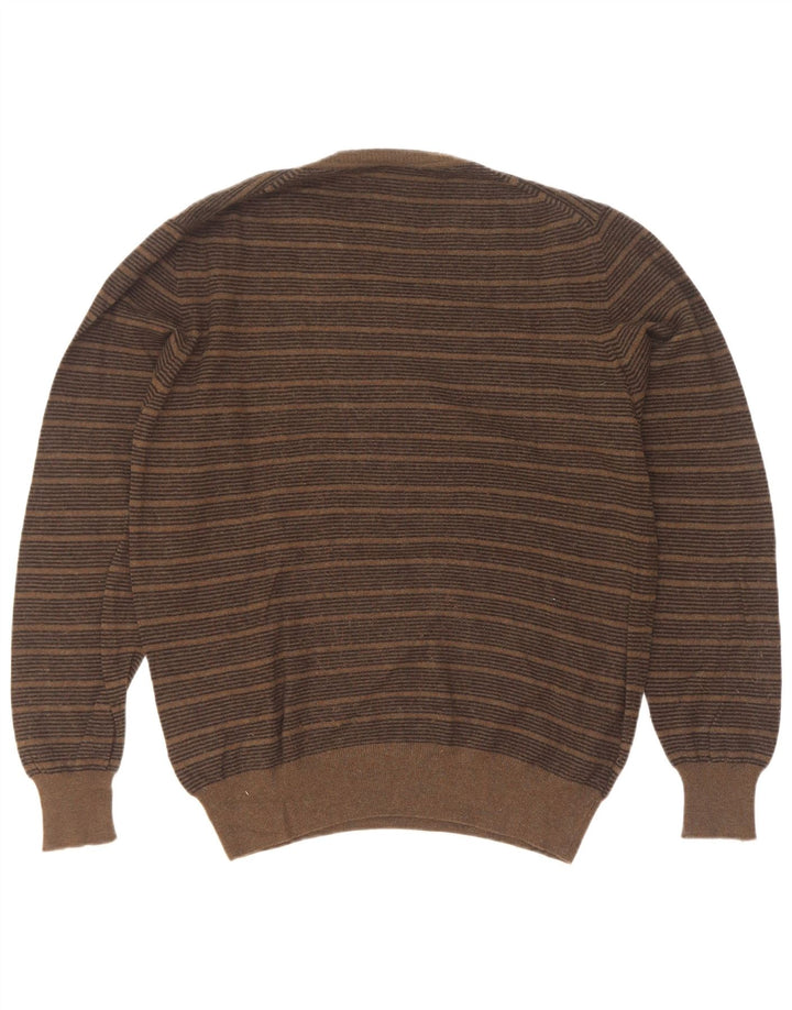 Męski sweter Fred Perry z dekoltem w kształcie litery V, wełniany, w kolorze khaki