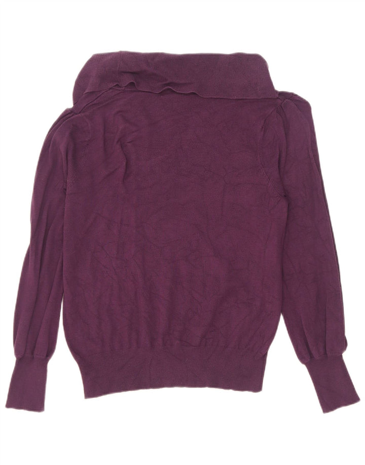Marks & Spencer Damski sweter z golfem UK 14, średni fiolet, wiskoza