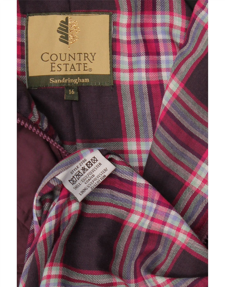 COUNTRY ESTATE Damski płaszcz typu oversize typu capelet UK 16, duży, fioletowy poliester