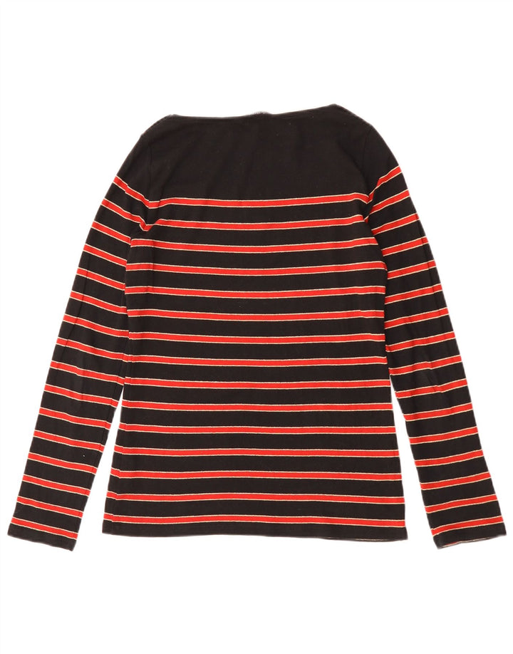 Damski top Ralph Lauren z długim rękawem, UK 12, średniej wielkości, czarny, bawełniany w paski