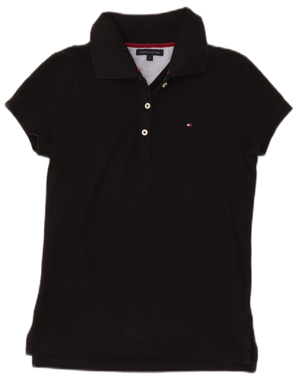 Damska koszulka polo TOMMY HILFIGER UK 8, mała, czarna, bawełniana